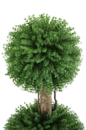 Yapay 2li Okaliptus Şimşir Top 140cm Yeşil (Dekoratif Ahşap Saksılı) - Thumbnail