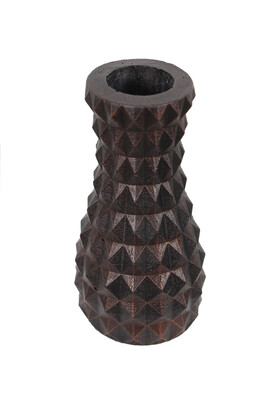 Yapay Çiçek Deposu - Lüx Vintage Beton Vazo Siyah-Bakır 19 cm