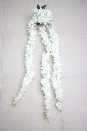 Yapay Çiçek Deposu - Yapay Çiçek Sarkan Beyaz Begonvil 110 cm