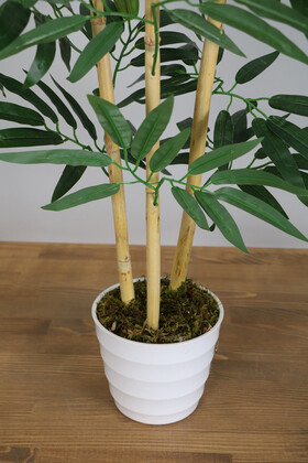 Yapay Bambu Ağacı 120 cm İri Yapraklı Melamin Saksılı Model - Thumbnail
