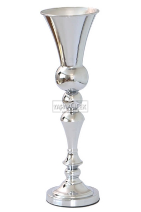 Dekoratif Metal Vazo Lido 56cm Gümüş - Thumbnail