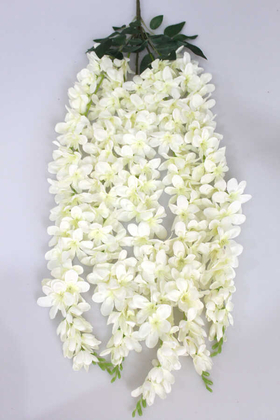 Yapay Çiçek Deposu - Yapay Çiçek 5li Uzun Sarkan Akasya 85 cm Krem