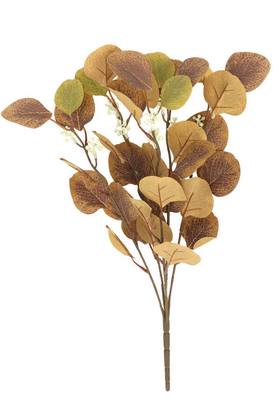 Yapay Çiçek Deposu - Yapay Okaliptus Demeti İri Yapraklı 45 cm Sonbahar