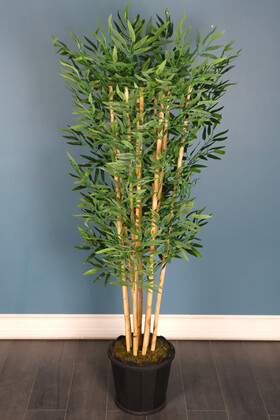 Ahşap Saksıda Yapay Bambu Ağacı 10 Çubuklu 180 cm - 4