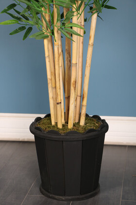 Ahşap Saksıda Yapay Bambu Ağacı 10 Çubuklu 180 cm - Thumbnail