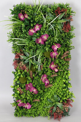 Yapay Çiçek Deposu - Yapay Dikey Bitki Hazır Duvar Paneli 50x100 cm Model 3