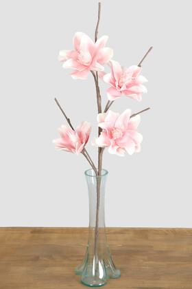 Yapay Çiçek Deposu - Exclusive Lateks Manolya Ara Dallı 110 cm Pembe
