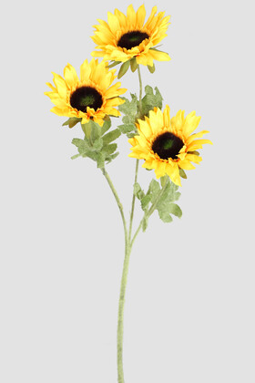 Yapay 3lü Ayçiçeği Dalı 60 cm - 1
