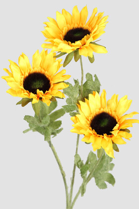 Yapay 3lü Ayçiçeği Dalı 60 cm - 2