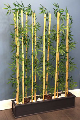 12 Bambulu Ahşap Saksıda Bambu Seperatör (20x100x160cm) - Thumbnail