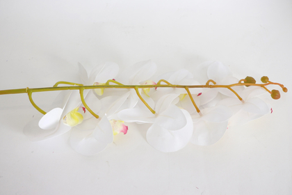 Yapay Dal Baskılı Orkide Çiçeği 88 cm Beyaz Fıstık - Thumbnail