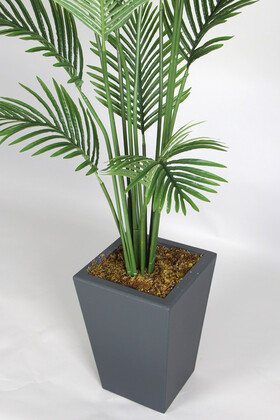 Antrasit Saksıda Yapay 13 Yapraklı Areka Palmiye Ağacı 190 cm - Thumbnail