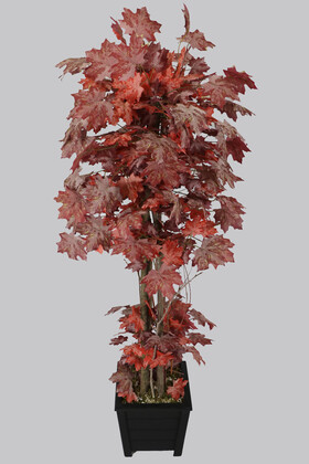 Yapay Ağaç 4 Gövdeli Sonbahar Çınar Ağacı 180 cm Kızıl - Thumbnail