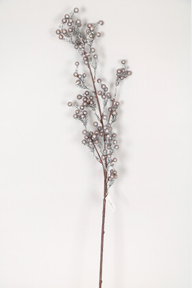 Yapay Çiçek Deposu - Yapay Lüx Karlı Kokina Dalı 80 cm Antrasit