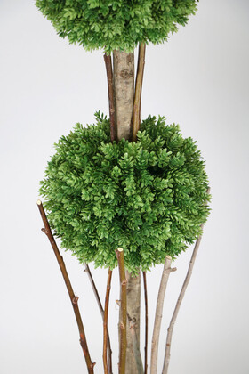 Yapay Ağaç Şimşir Top 125 cm 2li Çam Model Paslanmaz Saksılı (UV Katkılı Garantili Yeşil) - Thumbnail