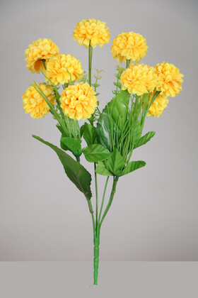 Yapay Çiçek Deposu - Kasımpatı Demeti (Sarı Pastel Top)