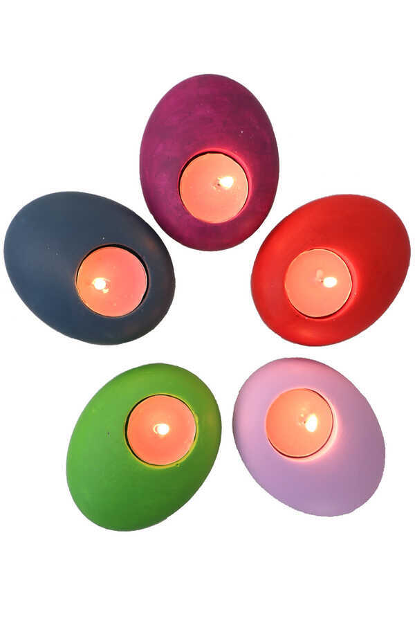 5 Adet Beton Tealight Mumluk