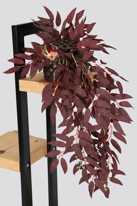 Yapay Çiçek Deposu - Vintage Kabartmalı Saksıda Yapay Sarkan Sarkıt Tanzimi Model 11
