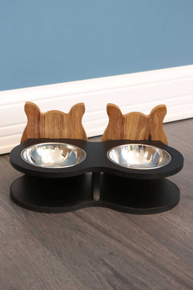 celik kaseli ahsap kopek mama ve su kabi hobi yapay cicek deposu