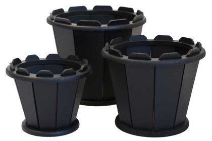 Ahşap Saksı 3lü Set Sepet Model Siyah - Thumbnail