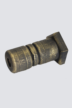 Lüx Ahşap Mini Kuru Çiçek Vazosu Siyah-Gold Eskitme 15 cm - 2