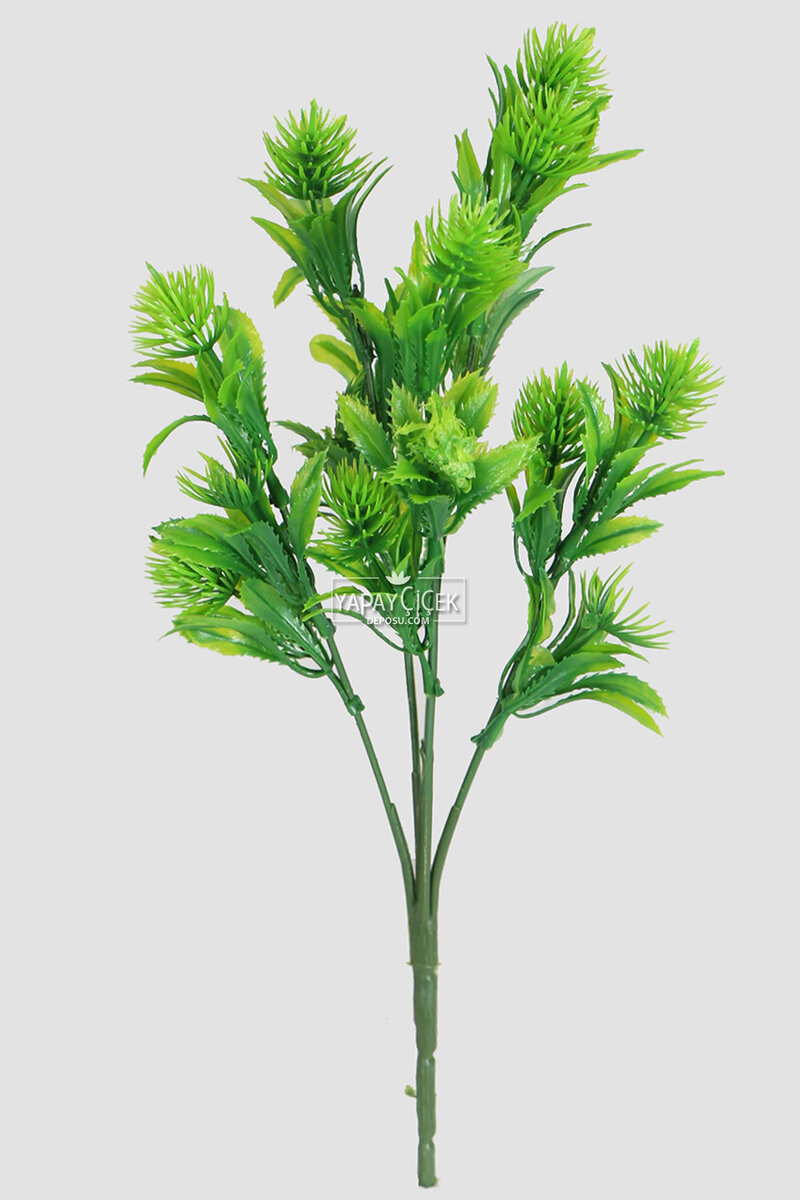 Yapay 5 Dal Plastik Mini Agrimonia Demeti 30 Cm Yeşil