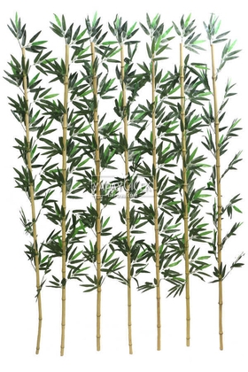 Kumaş Yapraklı Doğal Bambu 180-195 cm (7 Adet) - Yapay Çiçek Deposu