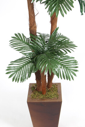 Kokos Gövdeli Yapay Kumaş Yapraklı Areka Ağacı 180 cm - Thumbnail