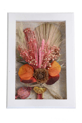 Yapay Çiçek Deposu - Dekoratif Kuru Çiçek Çerçeve Tablo 30 cm Mexico