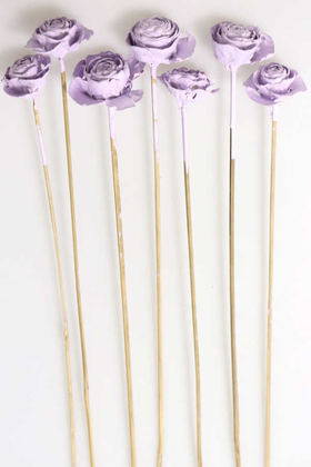 Yapay Çiçek Deposu - Cedar Rose 7Li Demet 45 cm Açık Leylak