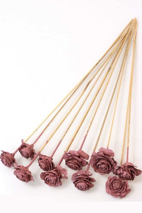 Yapay Çiçek Deposu - Cedar Rose 10lu Demet 45 cm Soft Pembe