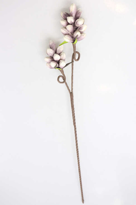 Exclusive Yapay Çiçek Ara Dal Lateks Enginar 100 cm Mor-Beyaz - Thumbnail
