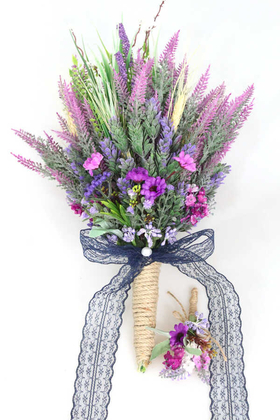 Yapay Çiçek Deposu - Gelin Çiçeği Lavanta-Başak Karnavalı 2li Set