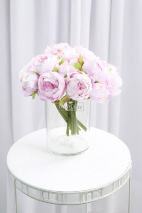 Yapay Çiçek 6lı ipek Peony Şakayık Gül Demeti 25 cm Lila - Yapay Çiçek Deposu