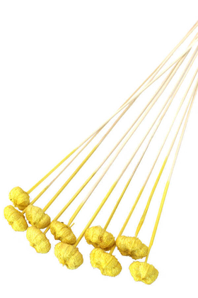 Yapay Çiçek Deposu - 10lu Paras Ped Bleach on Stem 45 cm Limon Sarısı