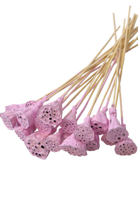 Yapay Çiçek Deposu - 20 Adet Bambu Şiş Saplı Mini Lotus Çiçeği Plant Lila (Gerçek Lotus)
