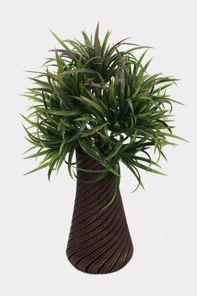 Lüx Eskitme Beton Sipiral Vazoda Succulent(Kaktüs) Demeti 35 cm - Yapay Çiçek Deposu
