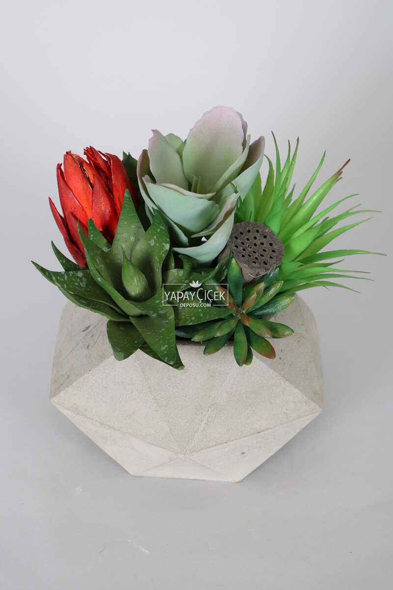 Lüx Yapay Succulent Masa Çiçeği Tanzimi Elit