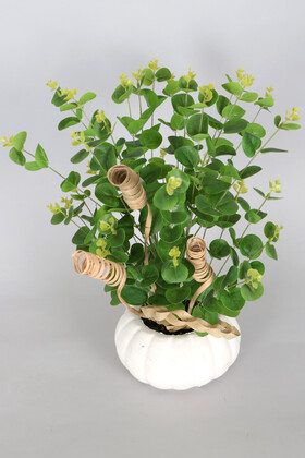 Beton Kabak Saksıda Yapay Okaliptus Bitkisi 45 cm - Thumbnail