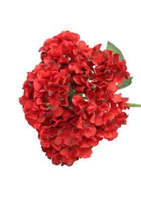 Yapay Çiçek 5 Dal Ortanca Demeti Kırmızı - Thumbnail