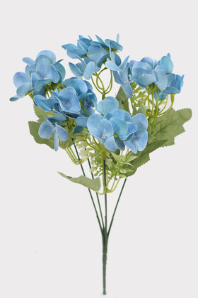 Yapay Çiçek Deposu - Yapay Küçük Islak Ortanca Demeti 32 cm Mavi