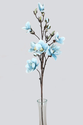 Yapay Çiçek Deposu - Exclusive Lateks Manolya 120 cm Mavi