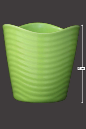 Yapay Çiçek Deposu - Melamin Saksı Model 10 Yeşil Renk