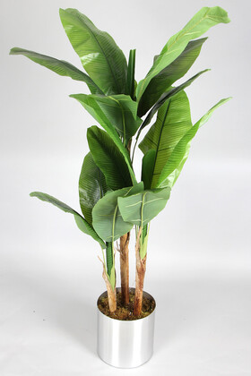 15 Yapraklı Gri Metal Saksıda Yapay Muz Ağacı 180 cm - Thumbnail