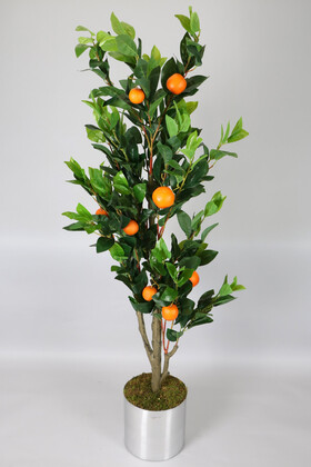 Yapay Çiçek Deposu - Metal Saksıda Yapay Lüx Portakal Ağacı 190 cm