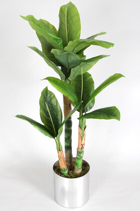 Yapay Çiçek Deposu - Metal Saksıda Yapay Spathipyllum Ağacı 160 cm (16 Yapraklı)