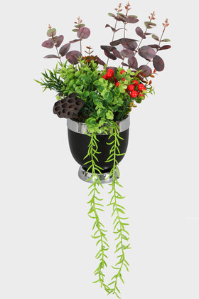 Yapay Çiçek Deposu - Metal Vazoda Lüx Yapay Çiçek Tanzimi Almatı