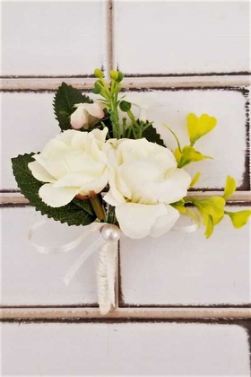 Minerva Kırık Beyaz Lüx Güller Gelin Buketi 2li Set - Thumbnail