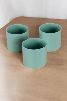 Mini Kaktüs Sukulent Saksısı 3lü Set Mint Yeşili Trend Model 6 Cm - 3