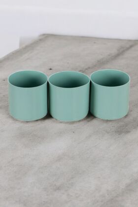 Mini Kaktüs Sukulent Saksısı 3lü Set Mint Yeşili Trend Model 6 Cm - 4